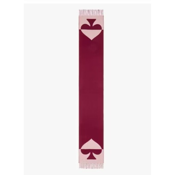 KATE SPADE Wool Cashmere Oversized Scarf  Lollipop Red NWT MSRP $149 - Picture 2 of 2